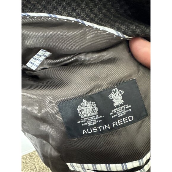 Austin Reed Blazer 42R Men’s 100% Wool Brown Gray Houndstooth Sport Coat - Picture 6 of 8
